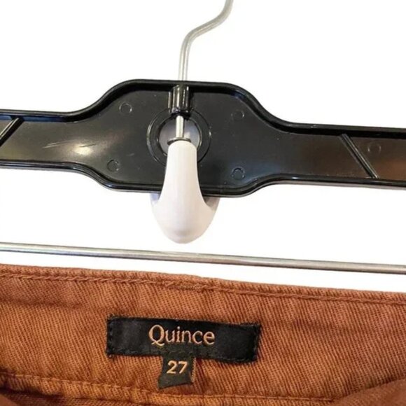 Quince Stretch Cotton Twill Wide-Leg Crop Pant Rust Brown High Rise Size 27 NEW - Picture 3 of 5